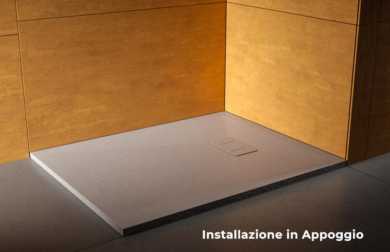 Piatto Doccia Effetto Pietra Filo Pavimento o Tradizionale Grigio