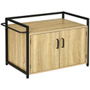 Mobile Lettiera per Gatti 82,3x51x54 cm in Legno Truciolato e Acciaio