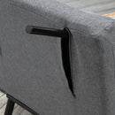 Poltrona Letto Reclinabile in 5 Posizioni 75x70x75 cm in Tessuto Effetto Lino e Acciaio Grigio      