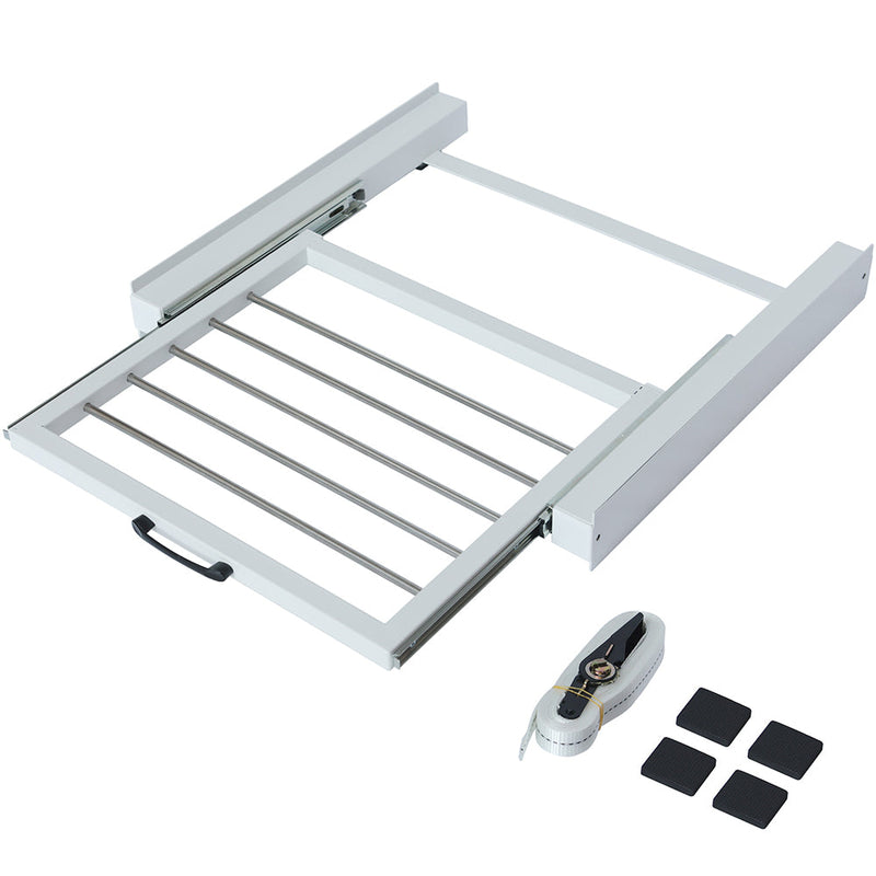 Kit di Congiunzione Supporto per Lavatrici e Asciugatrici con Ripiano Stendino Estraibile