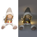 Pupazzo in Tessuto angelo crema con Led e cuore seduto cm 11x18xh56