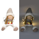 Pupazzo in Tessuto angelo crema con Led e cuore seduto cm 11x18xh56