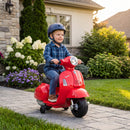 Moto Elettrica per Bambini 1,5-3 Anni Licenza Piaggio Mini Vespa GTS 66,5x38x52 cm 6 V con Batteria al Litio 2,5 km/h Max 25 kg Rossa      