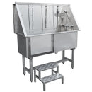 Vasca per Toeletta 127x47,5x136 cm Professionale con Accessori in Acciaio 