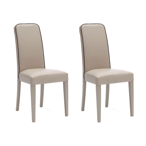 prezzo Set 2 Sedie 59x46xH99 cm in Similpelle Anita Beige
