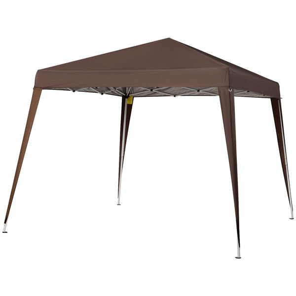 Gazebo Pieghevole da Giardino con Struttura Antivento 2,4x2,4m in Acciaio e Corde Caffè online