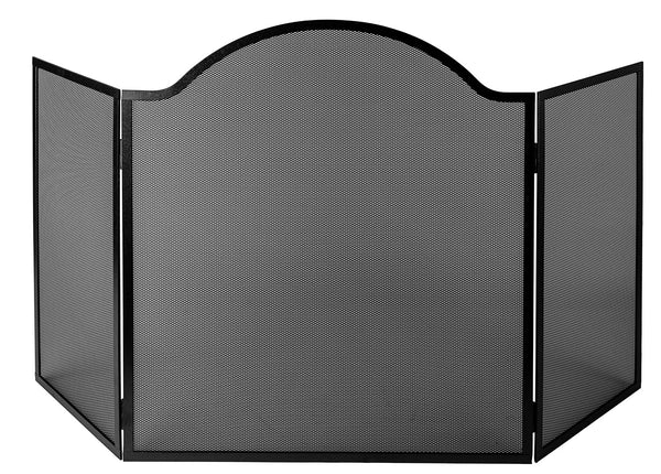 acquista Parascintille per Stufa a 3 Ante 32+66+32x80 cm in Ferro Verniciato Grigio Martellato