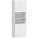 Credenza Dispensa da Cucina 60x30x170 cm con Mensola Regolabile in Pannello Truciolare Bianco      