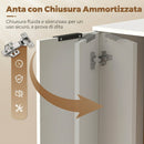 Credenza Moderna 60x30x70 cm con 3 Cassetti e Anta Soft-Close in Truciolato Bianco      
