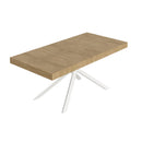 Tavolo Allungabile 200-304x90x77 cm Niket Quercia Natura Gambe Bianche
