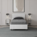 Letto Singolo Testata Dritta Ankel Bianco Frassino Varie Misure