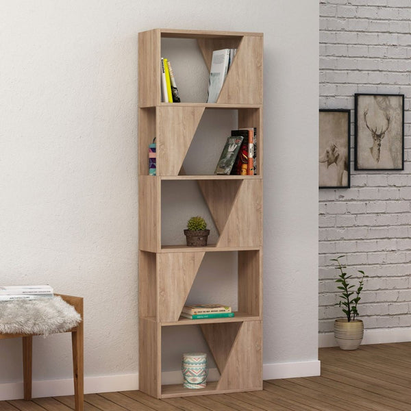 Libreria 5 Ripiani 54x24x168 cm in MDF Frame Rovere prezzo