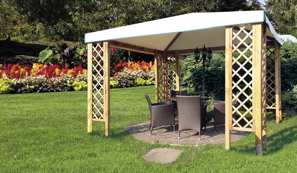 sconto Gartenpavillon mit Gittern 3,6x3,6m in Holz