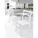 Set 4 Sedie da Giardino in Polipropilene Vandi Bianche