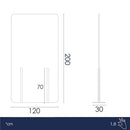 Pannello Fonoassorbente da Pavimento 100x200 cm Coppia di Piedini Neri Finitura Antracite    