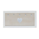 Porta chiavi in legno con 5 ganci stile shabby con cuore centrale