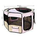 Recinto Box per Animali Domestici in Tessuto Oxford Rosa Ø116x71 cm 