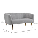 Divano 2 Posti in Tessuto 143x74x71,5 cm  Grigio