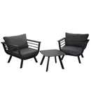 Set Salotto da Giardino 2 Poltrone e Tavolino in Alluminio Riverside Antracite
