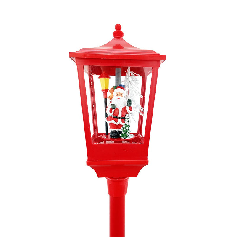 Lampione Rosso di Natale H180 cm Decorazione con Musica e Mini Lucciole