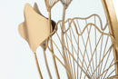 Specchio With Flower 75x3,5x72 cm in Ferro e MDF Oro