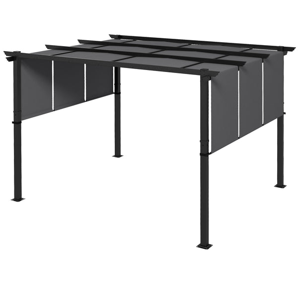 Gazebo Pergola 3x3.5 m con 3 Tettucci Regolabili in Acciaio e Poliestere Anti UV Grigio prezzo