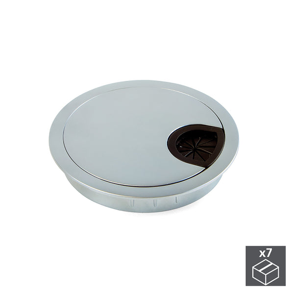 Emuca Circular 80 mm versenkte Zamak-Chrom-Kabeltülle 7 Stück online