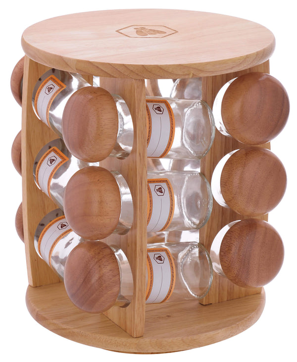 Gewürzregal mit 12 Glasbehältern für Küchengewürze und Kräuter sconto