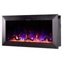 Camino Elettrico da Pavimento 45,4x91,4x18,5 cm Effetto Fiamma 1500W Racy 36 Nero