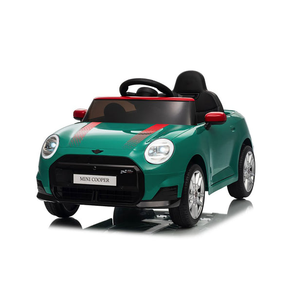 acquista Macchina Elettrica per Bambini Licenza Ufficiale Mini Cooper S Cabrio 12V Sedili in Pelle e Telecomando Verde