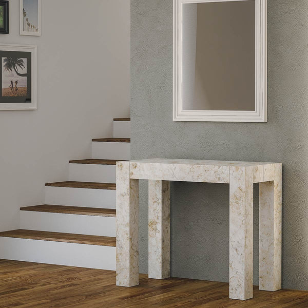 sconto Ausziehbare Konsole aus Holz H76,6x46x90 / 306cm Itamoby Classic Stone Look