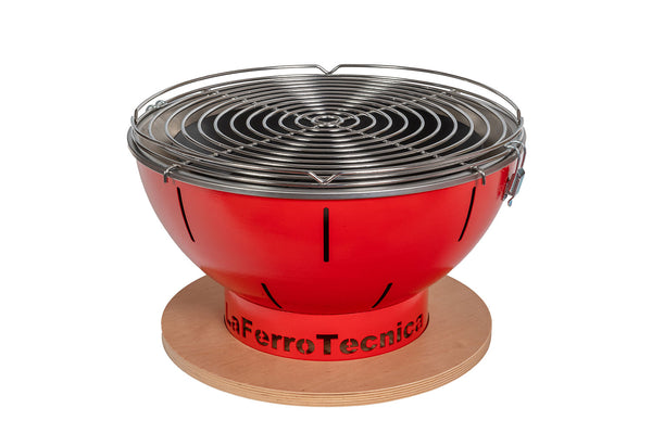 sconto Barbecue a Carbonella Ø41x25 cm Smile in Acciaio Rosso