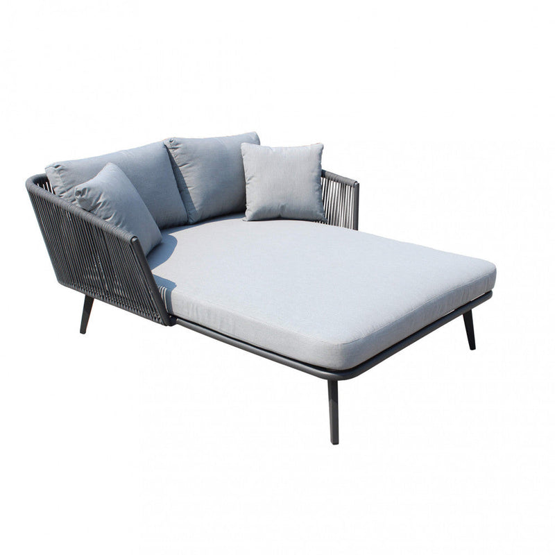 Divano Letto Cancun 139x160x70 h cm in Alluminio Antracite