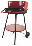 Barbecue a Carbone Carbonella Tondo Ø50 cm con Ruote Soriani Sun-day Rosso