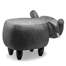 Sgabello Pouf Poggiapiedi per Bambini 65x34x37 cm Elefante Grigio Divina Home