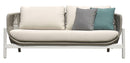 Set Salotto da Giardino Divano 2 Poltrone e Tavolino Vietri in Alluminio e Corda Bianco e Grigio