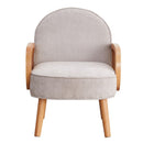 Poltroncina da Camera 66x81x84 cm Doris in Tessuto Grigio Chiaro