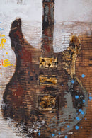 Dipinto su Tela Chitarra Art 90x3,5x120 cm in Legno e Canvas