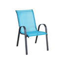 Sedia da Giardino in Ferro e Textilene Taddei Alhena Azzurra