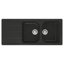 Lavello 116x50 cm 2 vasche gocciolatoio nero Samet