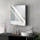 Armadietto a Specchio per Bagno 60x15x75 cm Struttura in MDF Nero   