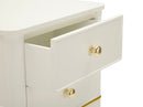 Comodino Camille Bianco 40x30x71 cm in Pino e MDF e Ferro      