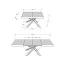 Tavolo Allungabile 120-224x90x77 cm Volantis Bianco Frassino   