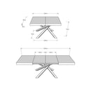 Tavolo Allungabile 120-224x90x77 cm Volantis Cemento   