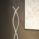 Lampada da Terra LED a Doppia Spirale 25x20x144 cm con Luminosità Regolabile Interruttore a Pedale Nero      