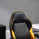 Sedia da Gaming Girevole Reclinabile in Similpelle Nero e Arancione