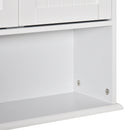 Pensile Mobile Bagno Sospeso con Armadietto a 2 Ante e Ripiano Aperto 60x20x70,5 cm in MDF Bianco 