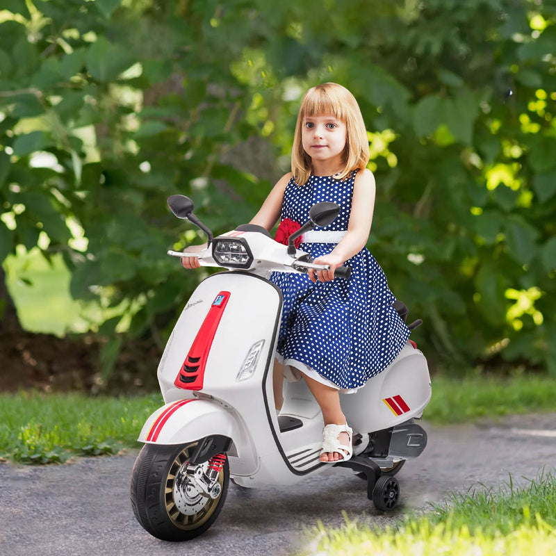 Scooter Elettrico per Bambini Licenza Ufficiale Piaggio Vespa 12V 4,5Ah Bianco       