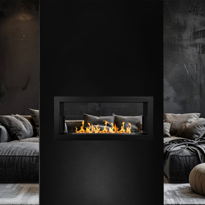 Camino a Bioetanolo da Incasso Bifacciale 90x15,2x40 cm Montefalco 90 Nero 