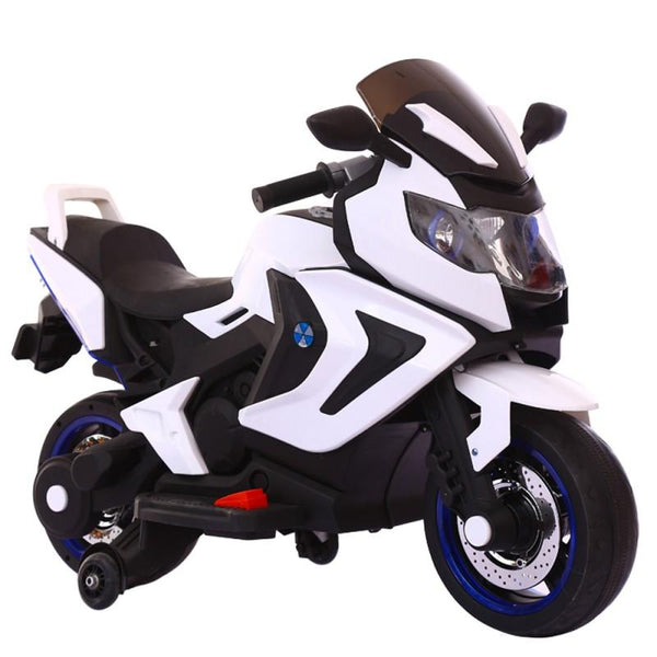 sconto Elektromotorrad für Kinder 2 Sitze 12V Jepsen Weiß